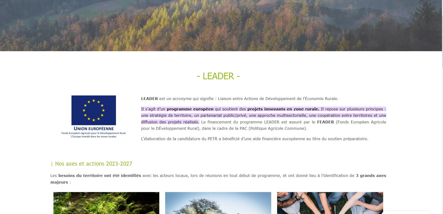 Le programme LEADER du FEADER et la Région Grand Est aident Montagne des Géants